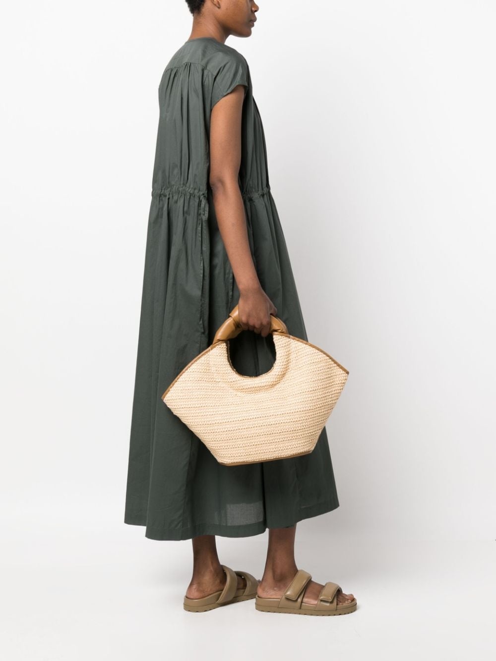 twisted-handle raffia tote bag - 2