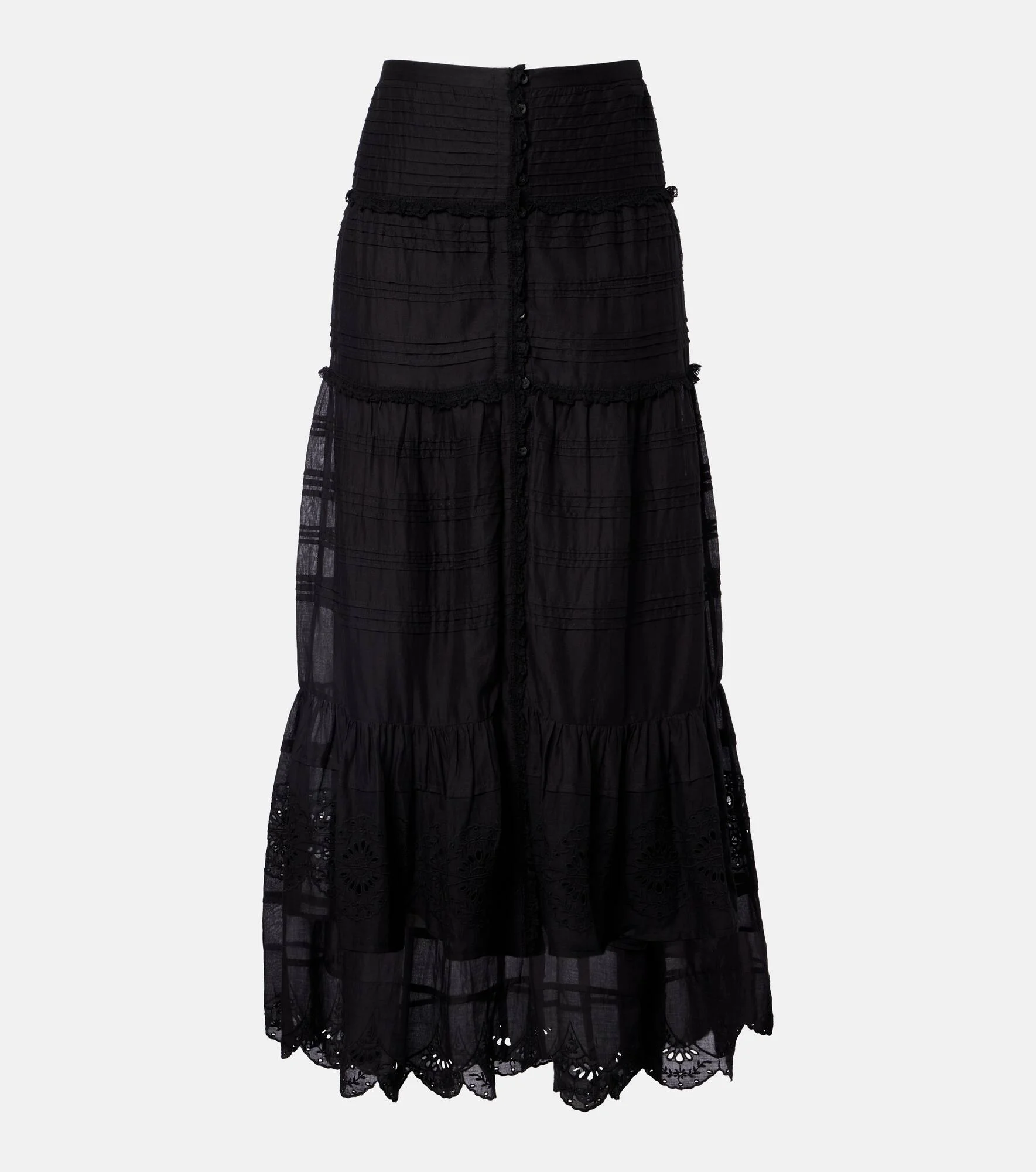 Paoline lace-trimmed maxi skirt - 1
