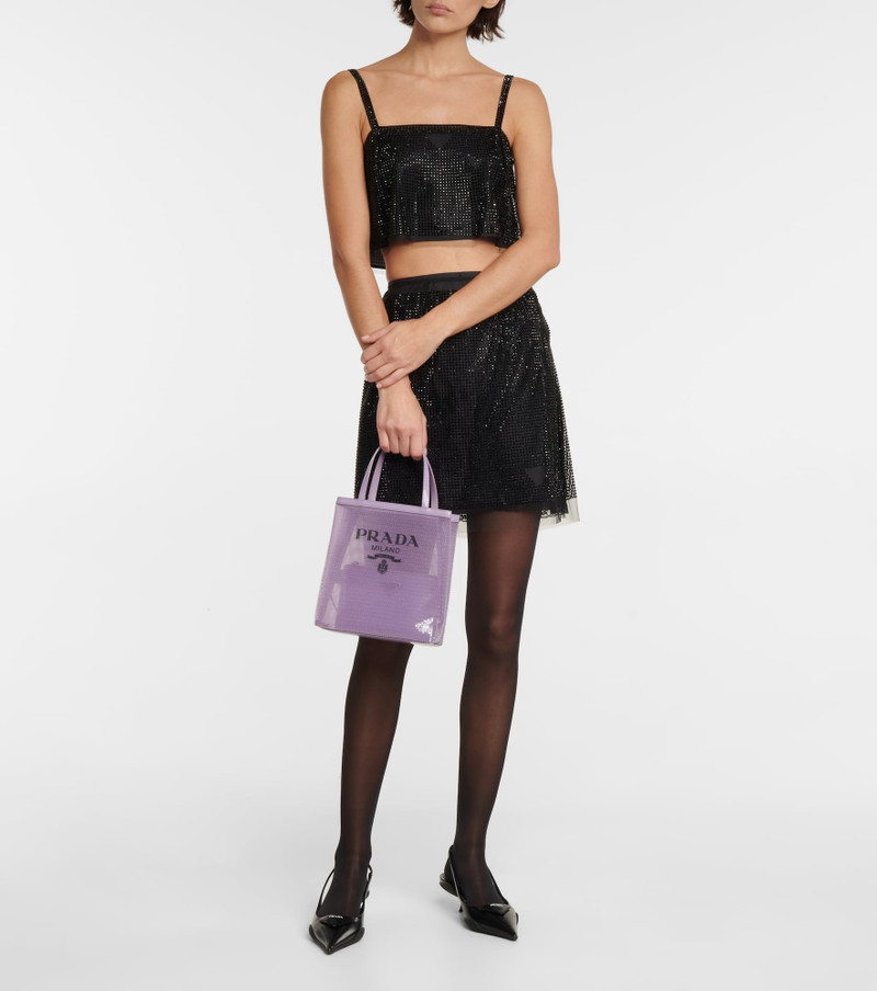 Prada Logo sequined tote outlook