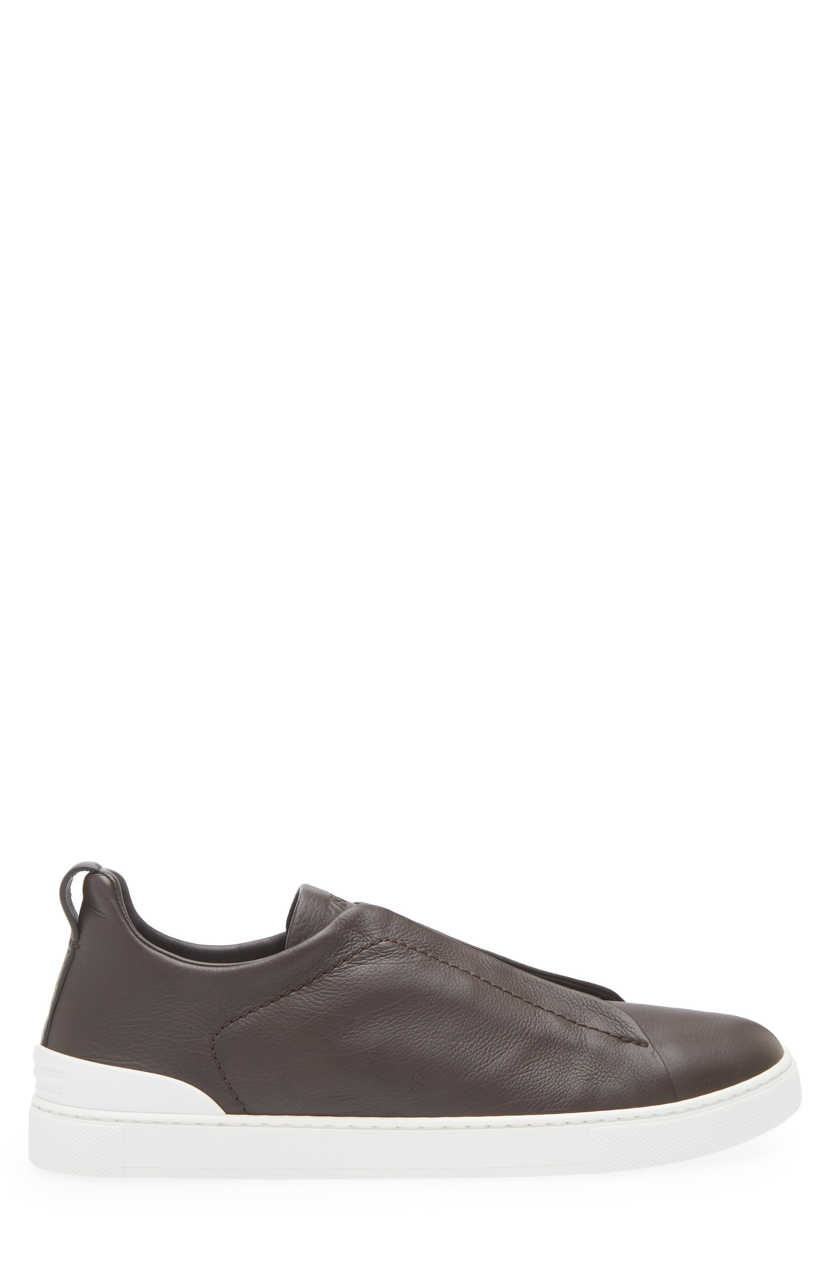 ZEGNA Triple Stitch™ Secondskin Sneaker in Dark Brown at Nordstrom - 3