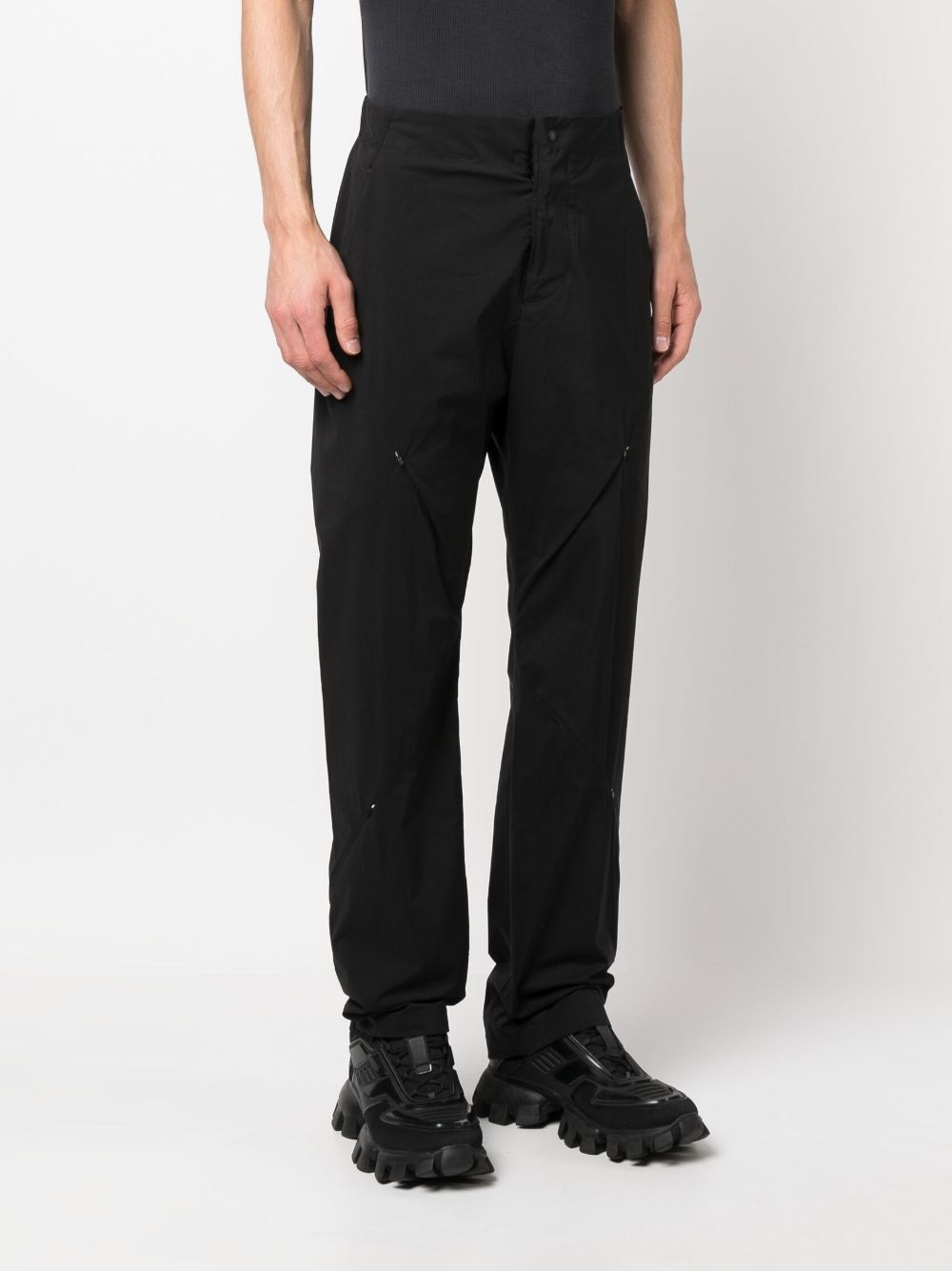 zip-details flared trousers - 3