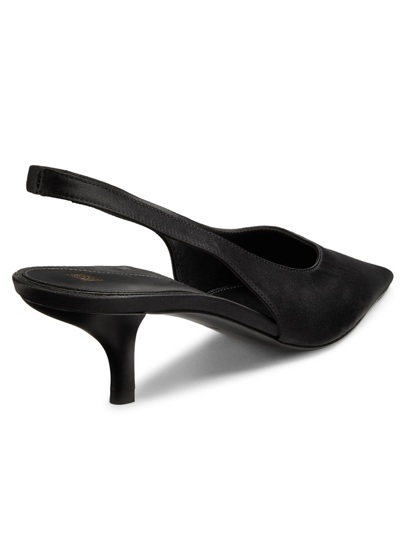Women's 55MM Satin Slingback Pumps - Black 3