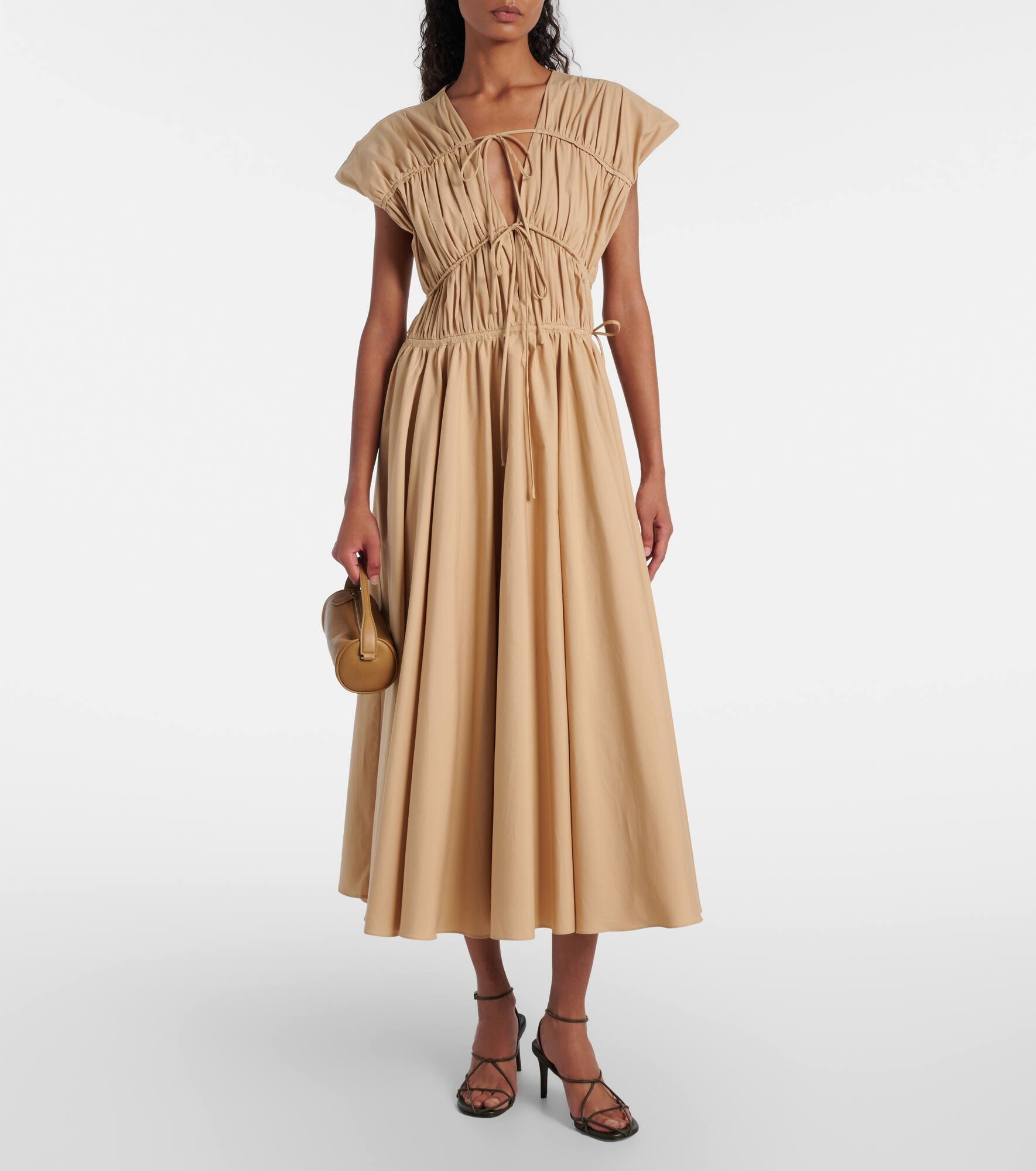 Ceres gathered cotton midi dress - 2