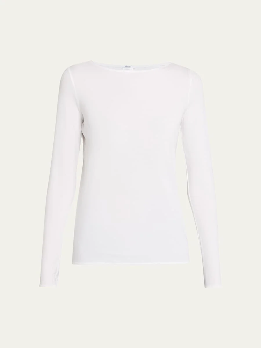 Pure Bateau-Neck Jersey Top - 1