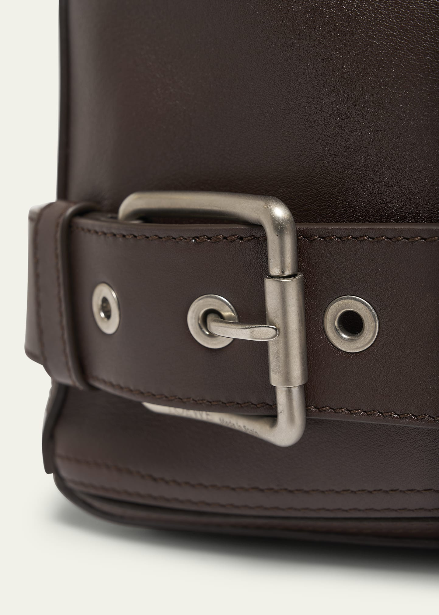 Men's Large Leather Biker Puzzle Shoulder Bag - 5