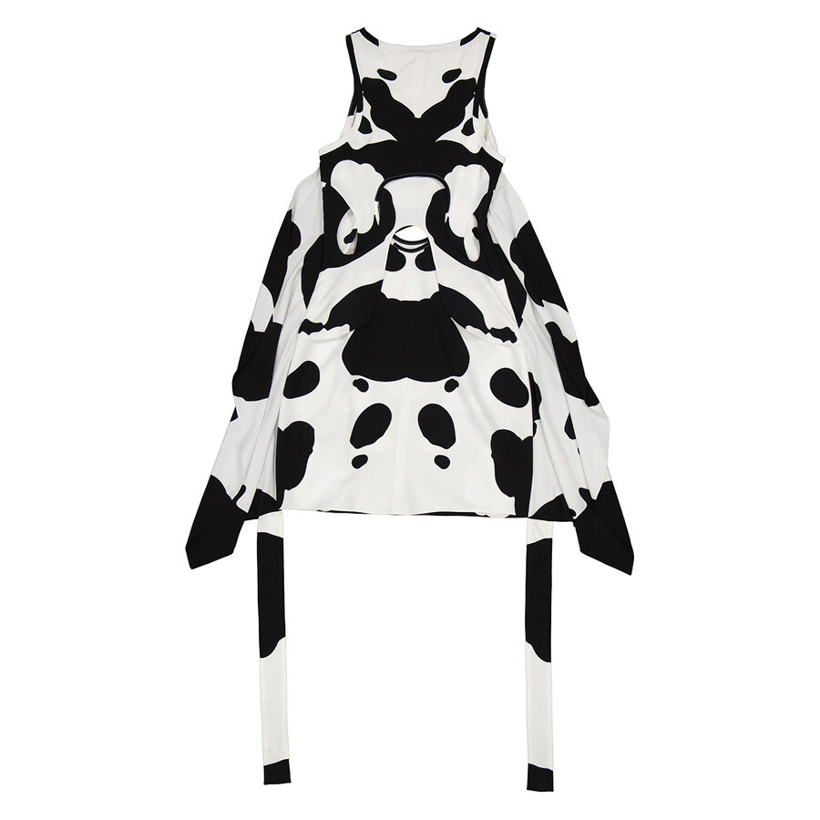 Burberry Cow-Print Pieced Cutout Silk Mini Dress - 7