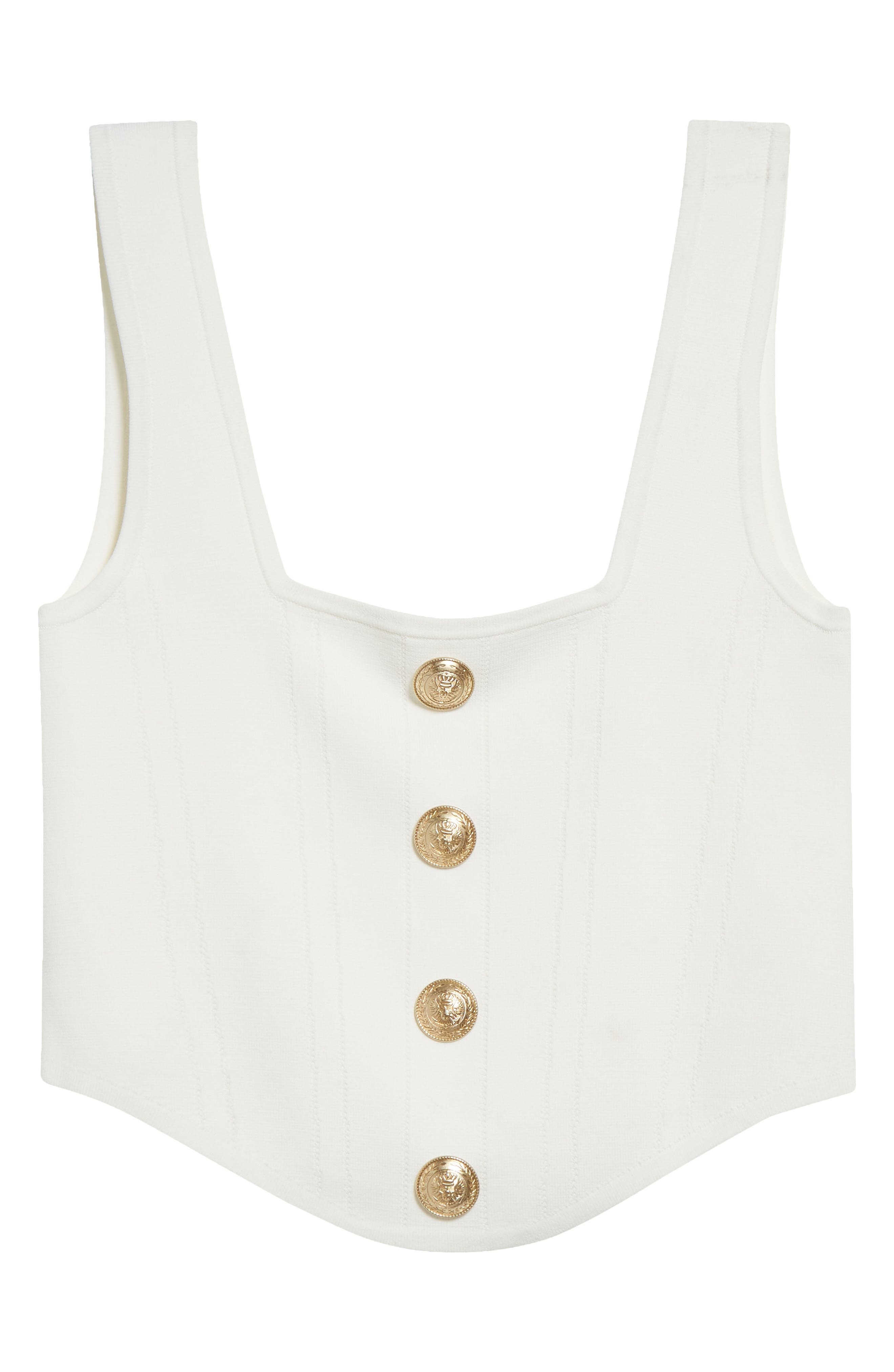 L'AGENCE Saga Square Neck Tank in Ivory/Gold at Nordstrom - 5