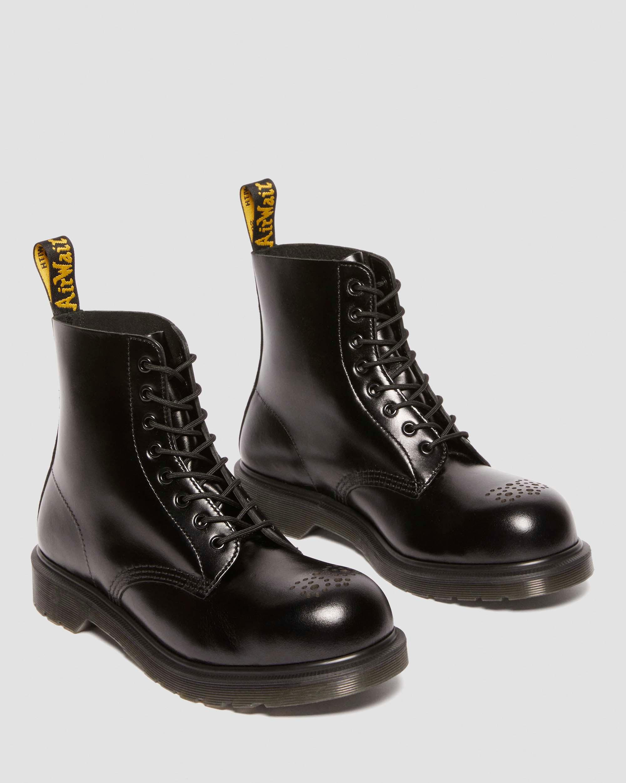 1460 Analine Leather Steel Toe Boots - 8