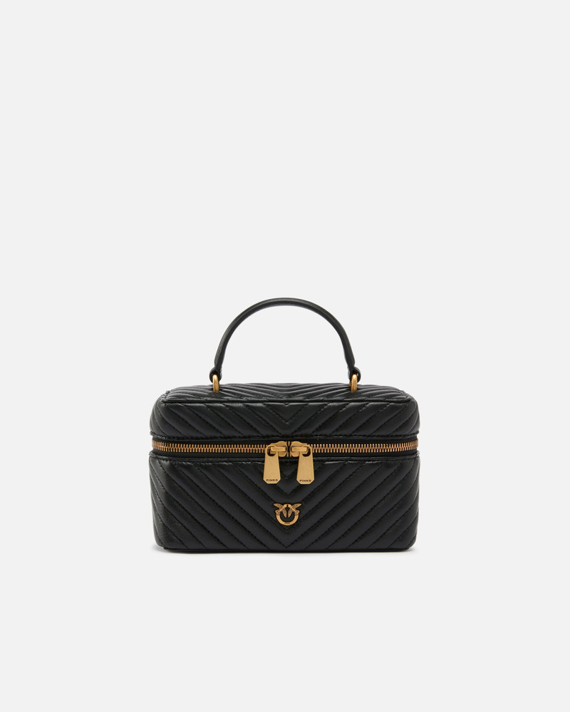 SMALL BEAUTY CASE WITH SHOULDER STRAP IN CHEVRON NAPPA 1