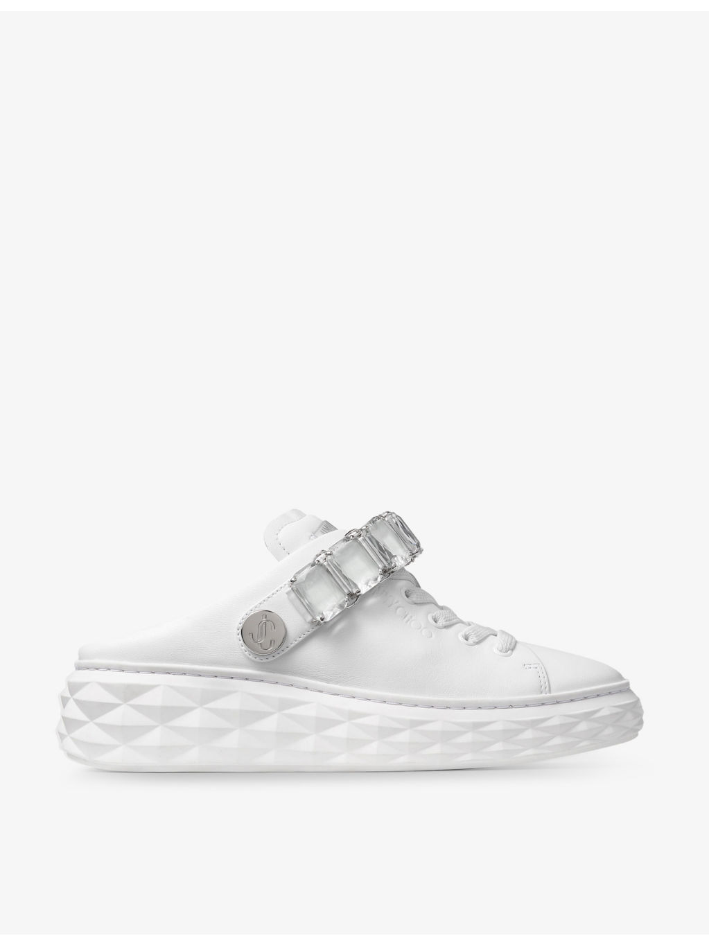 Diamond Sling crystal-embellished leather low-top trainers - 2