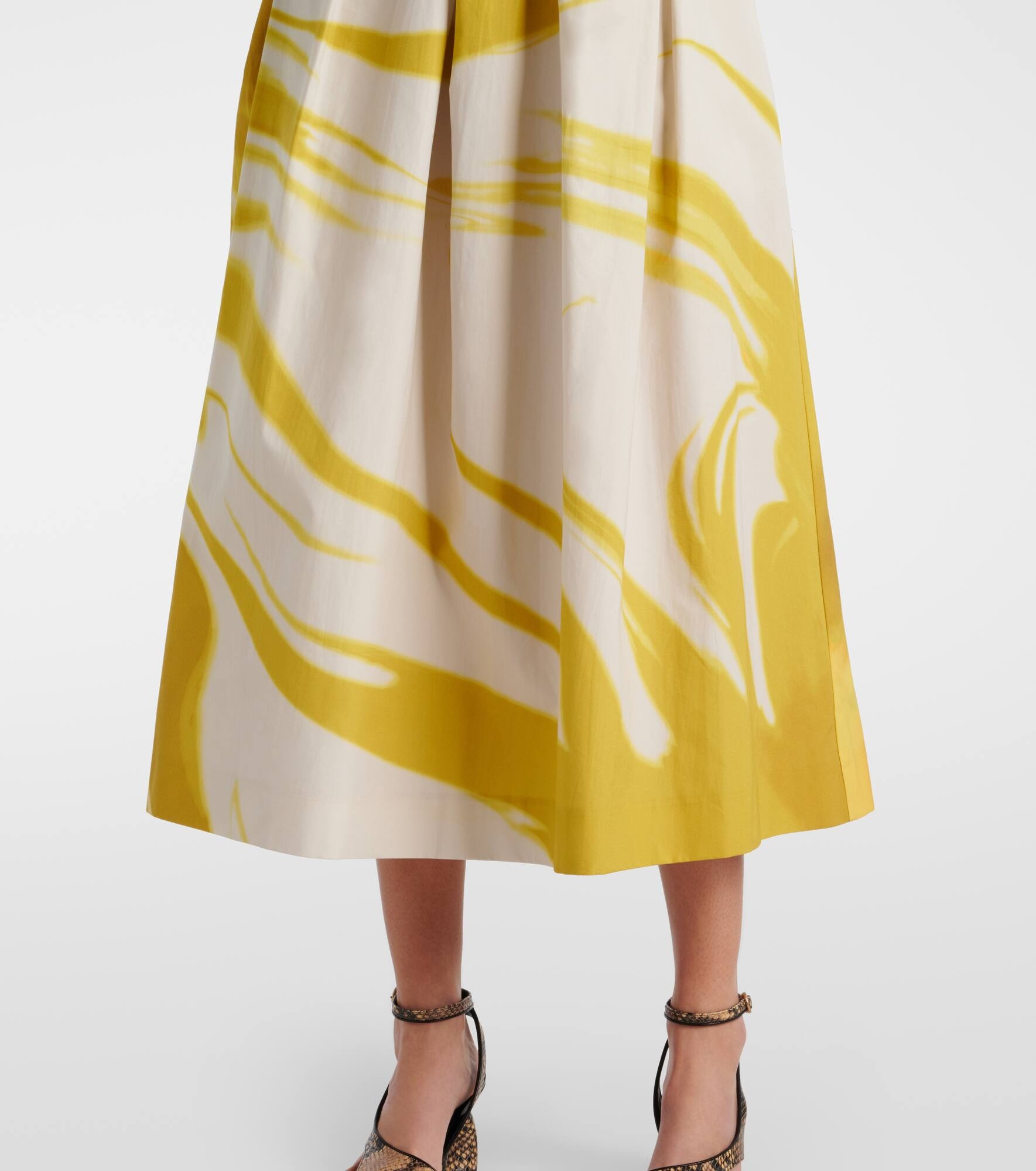 Printed cotton midi skirt - 5