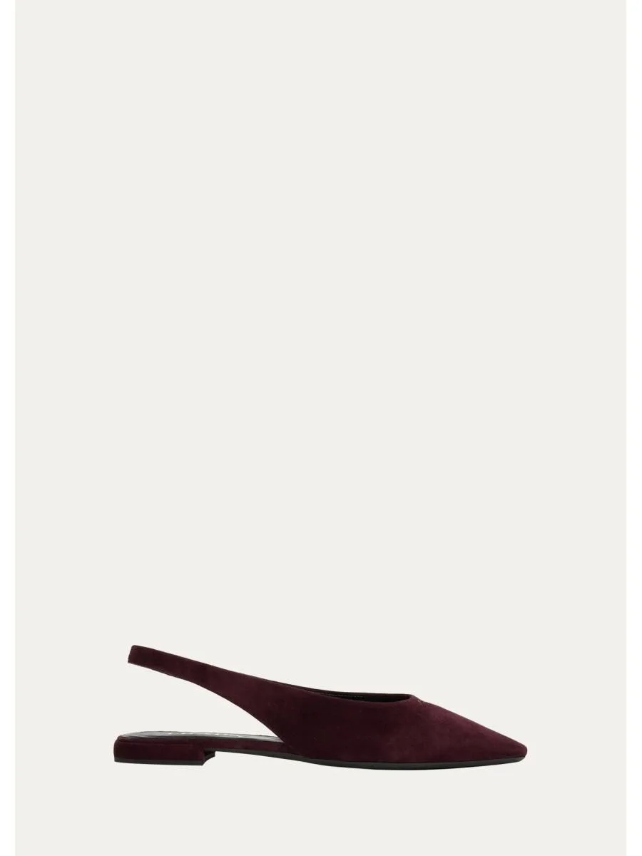 Suede Slingback Flats - 1