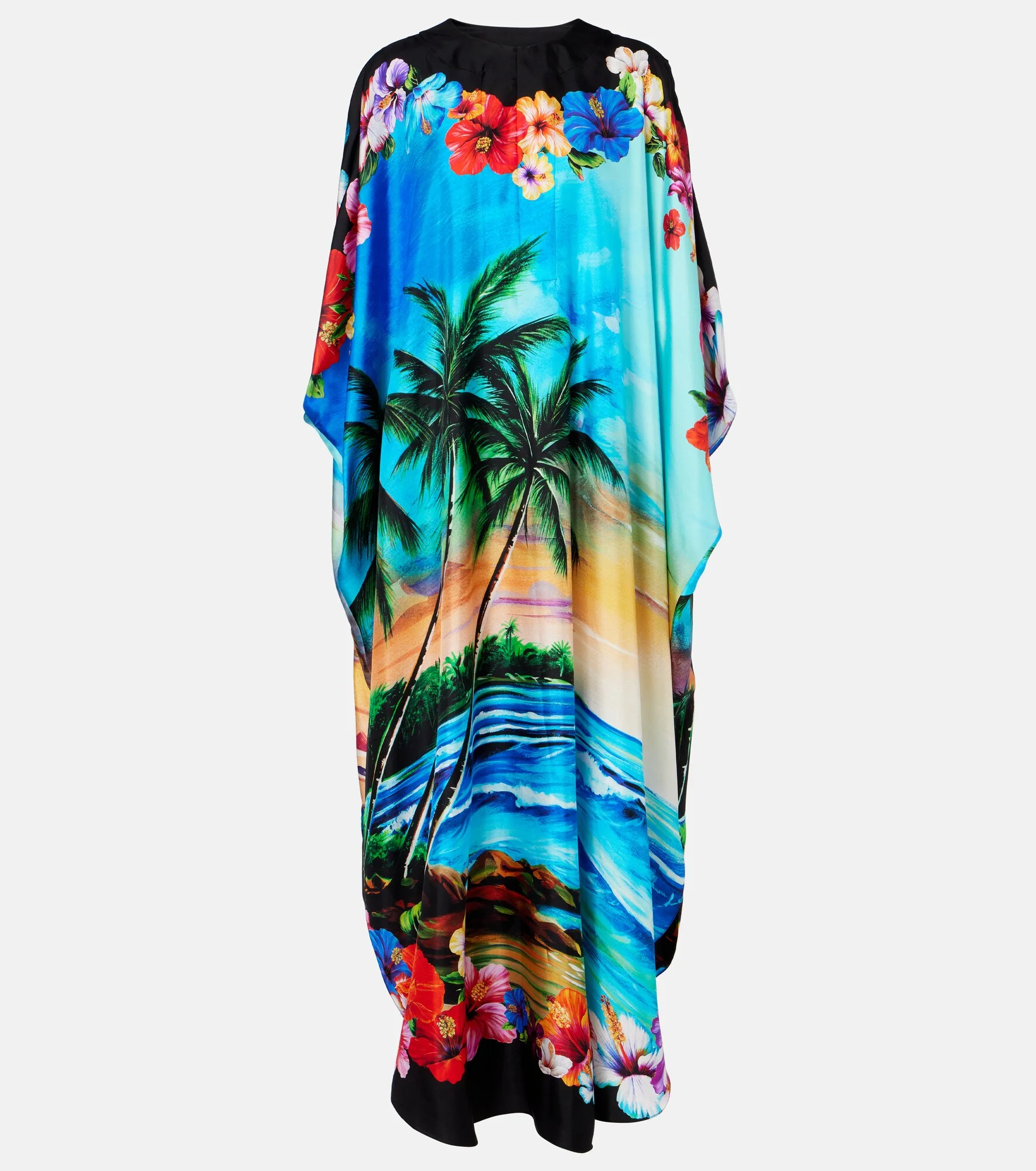 Printed silk kaftan - 1