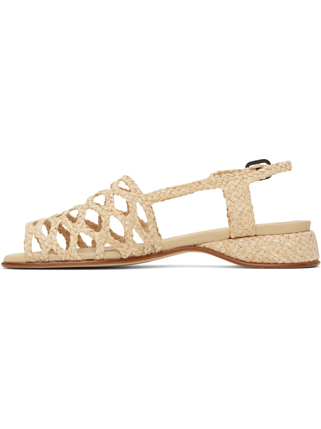 Beige Alzira Raffia Sandals - 3