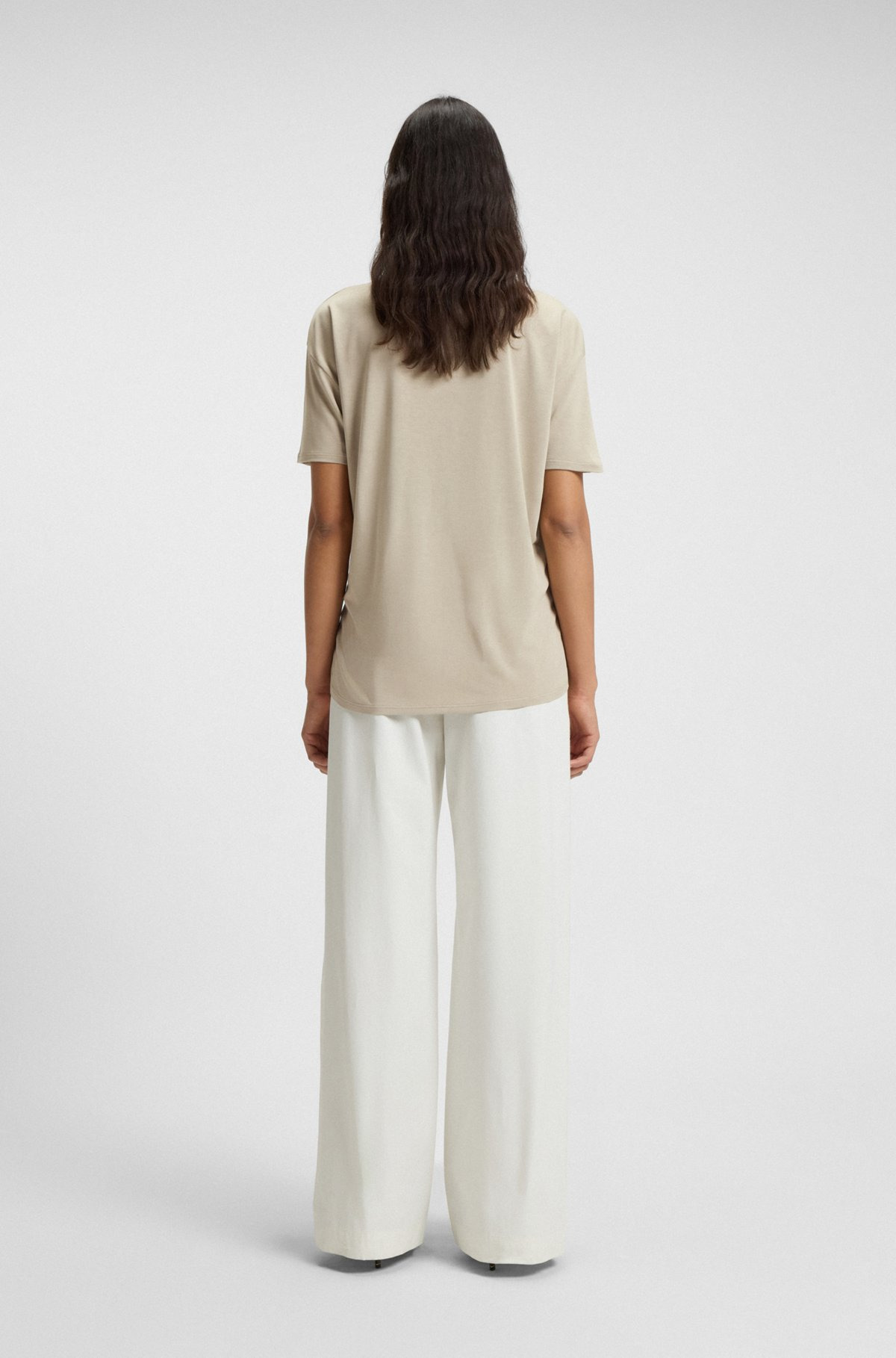 REGULAR-FIT JERSEY TOP WITH STRETCH-SILK FRONT - 4