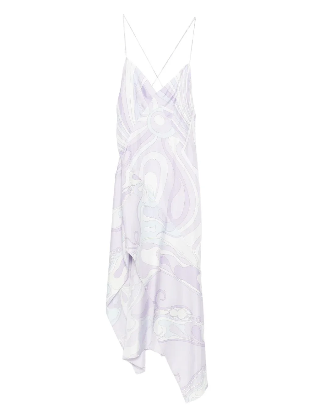 iride-print silk twill midi dress - 1