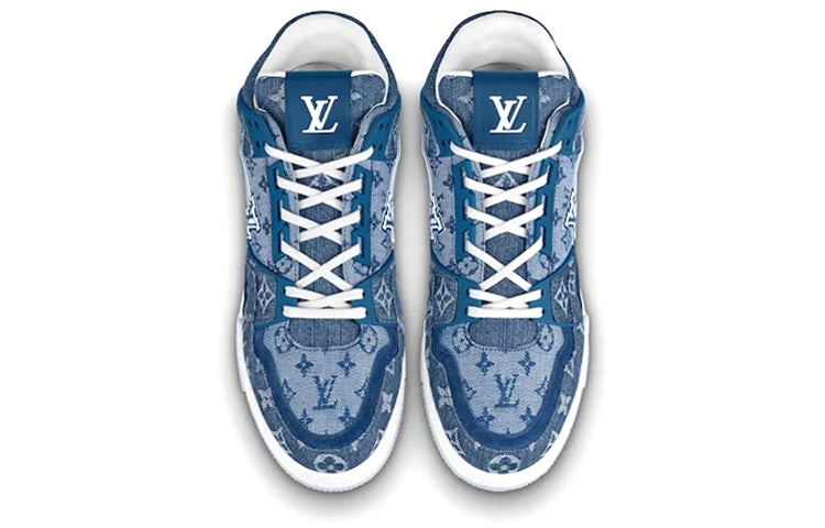 LOUIS VUITTON Trainer Ankle Sneakers 'Denim Monogram' 1A8MF - 3