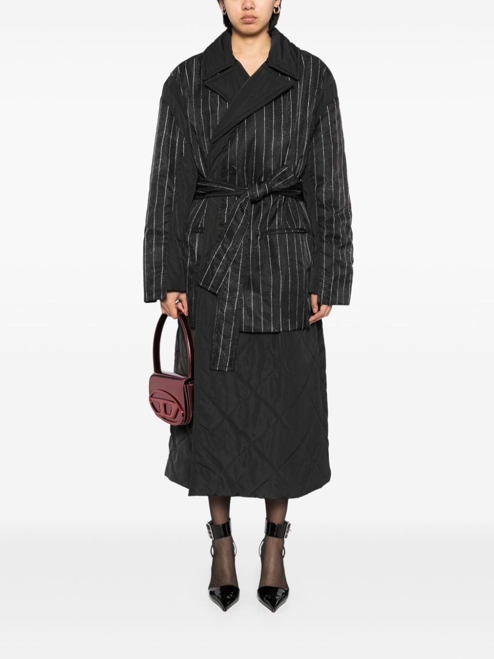 striped padded coat - 2