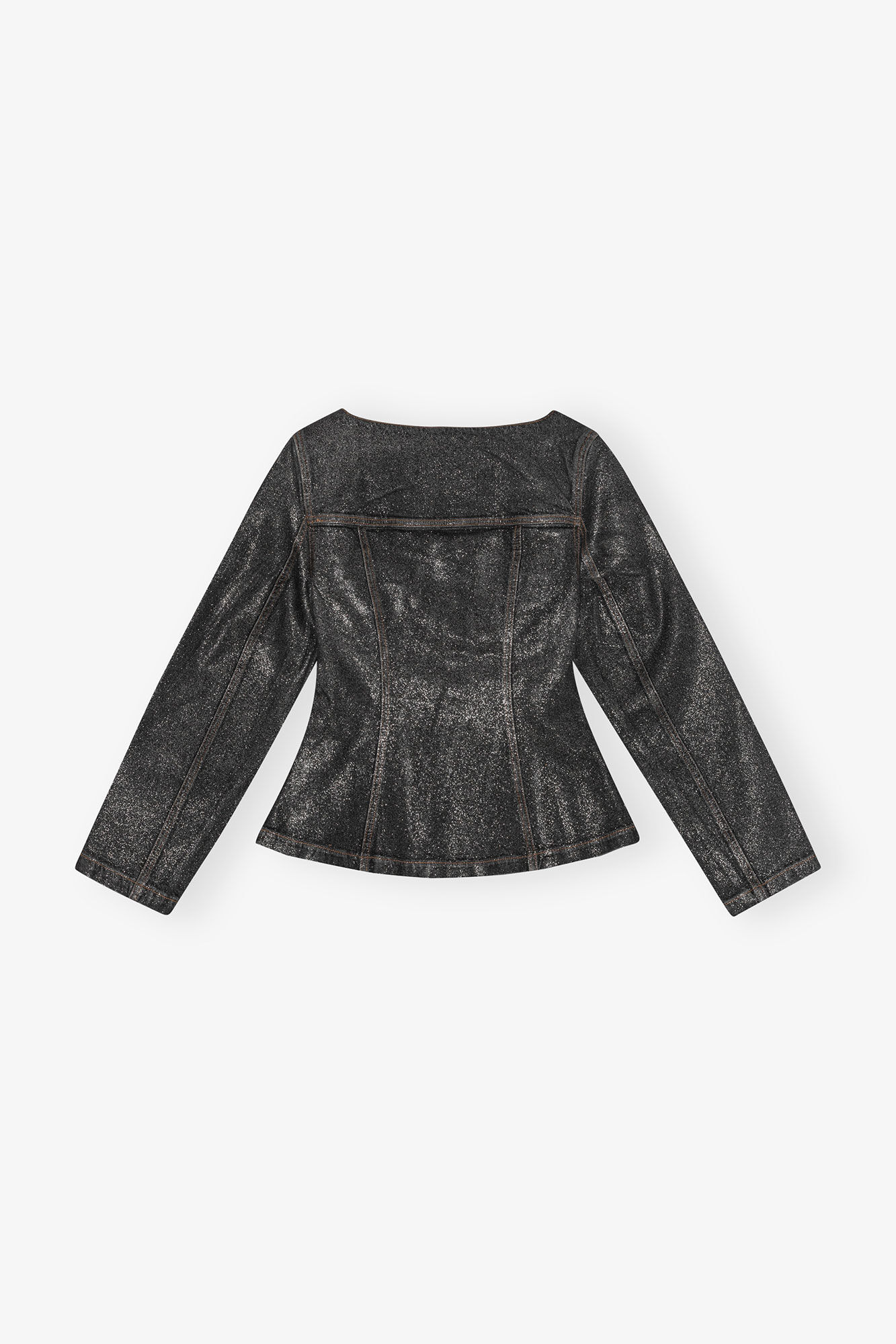 SHIMMERY FOIL DENIM BLAZER - 6