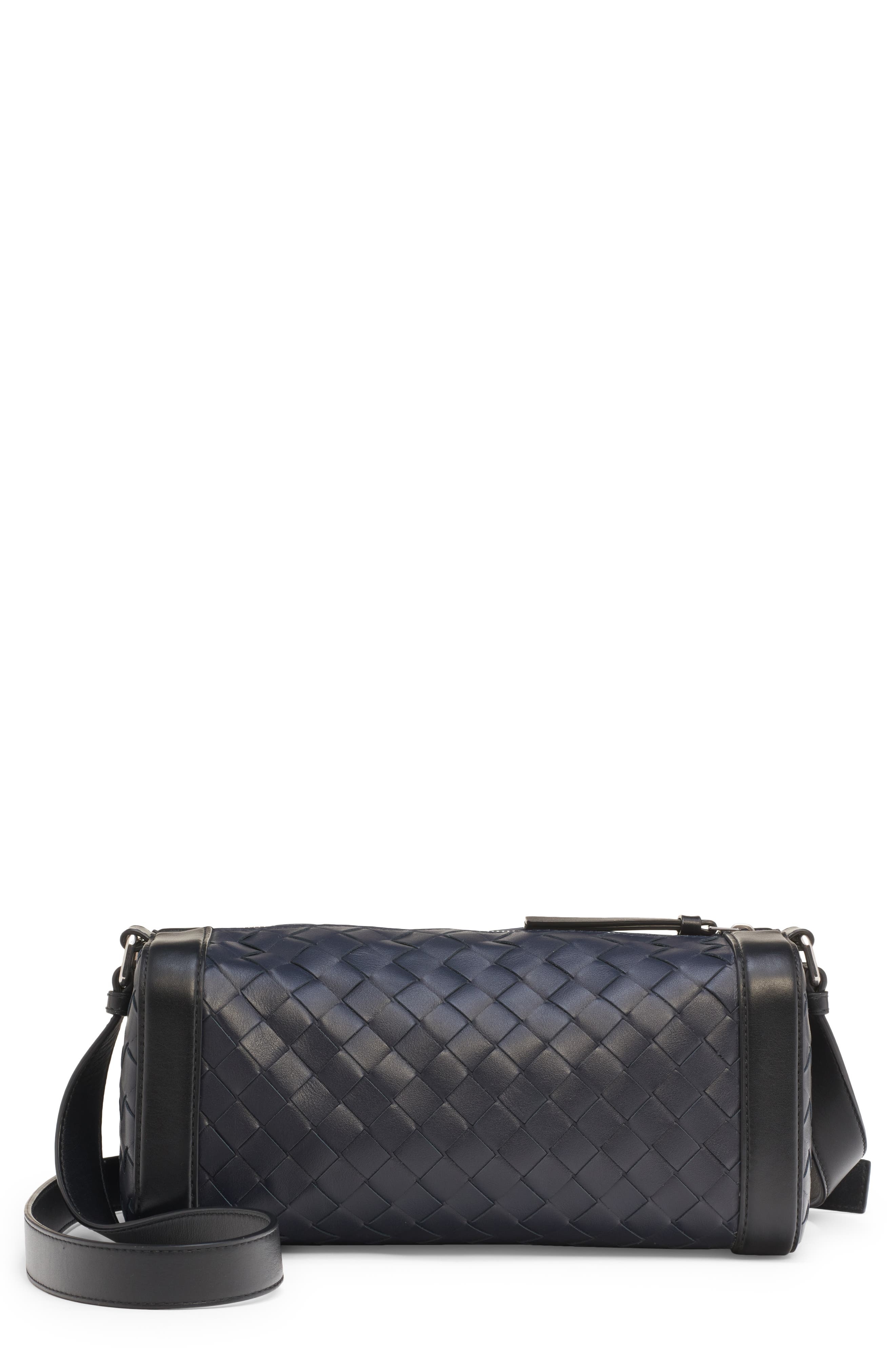 Bottega Veneta Classic Intrecciato Rectangular Crossbody Bag in Space/Black-Silver at Nordstrom - 1