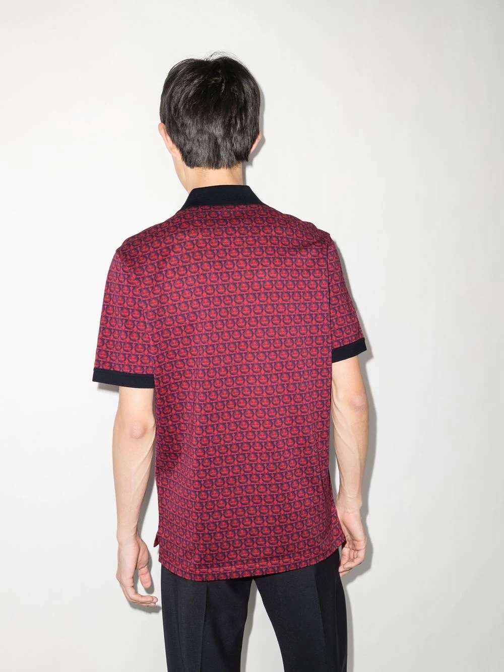 Gancini-print polo shirt - 3