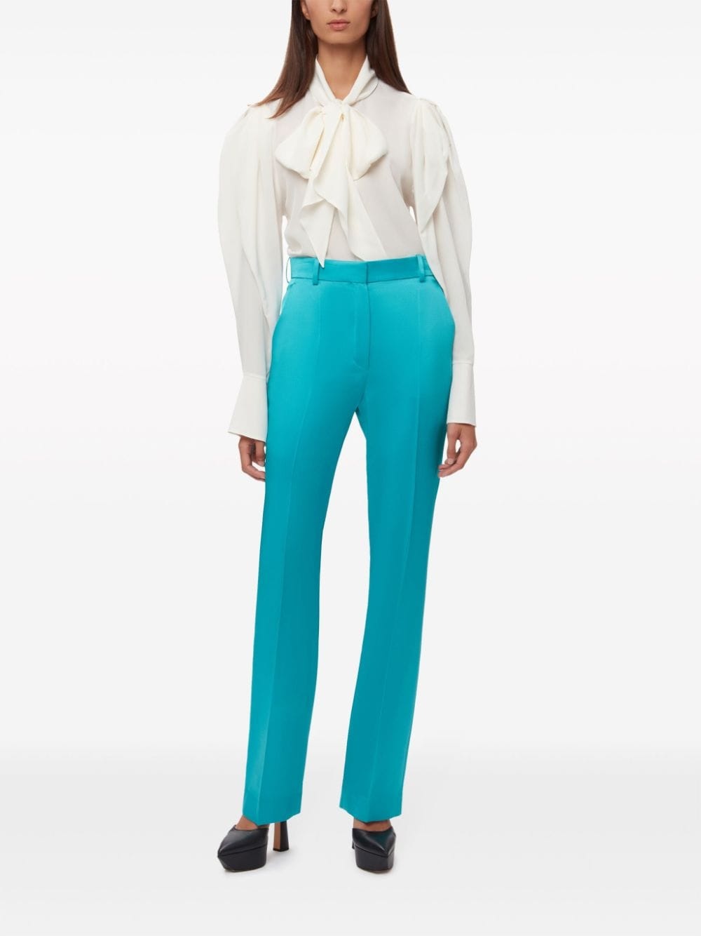 Cady slim-fit satin trousers - 2