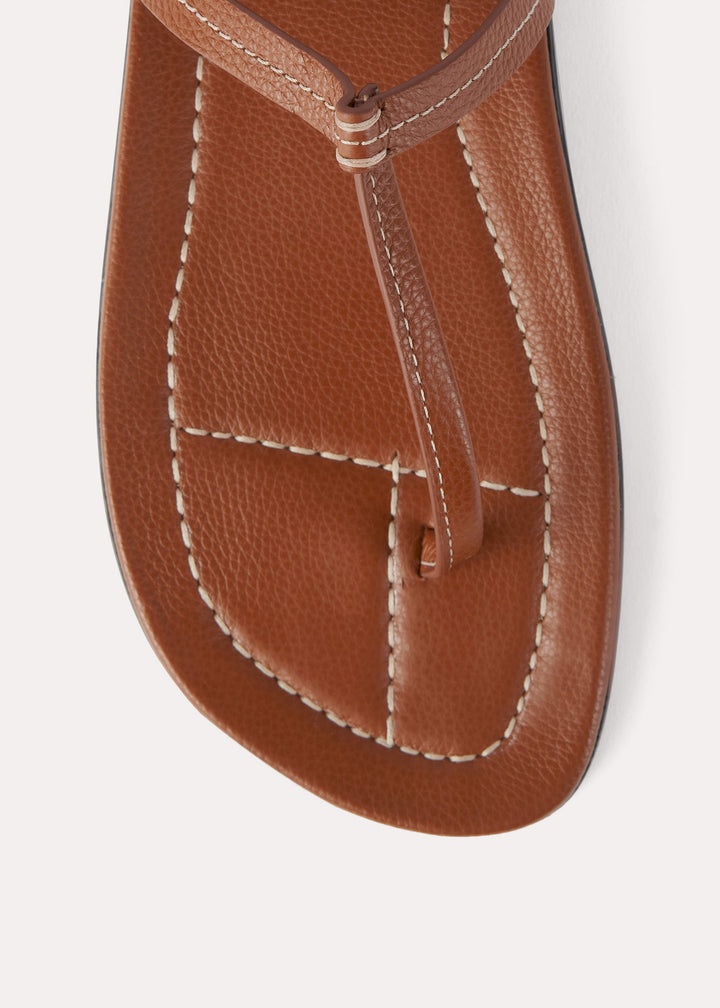 The t-strap sandal tan grain - 5