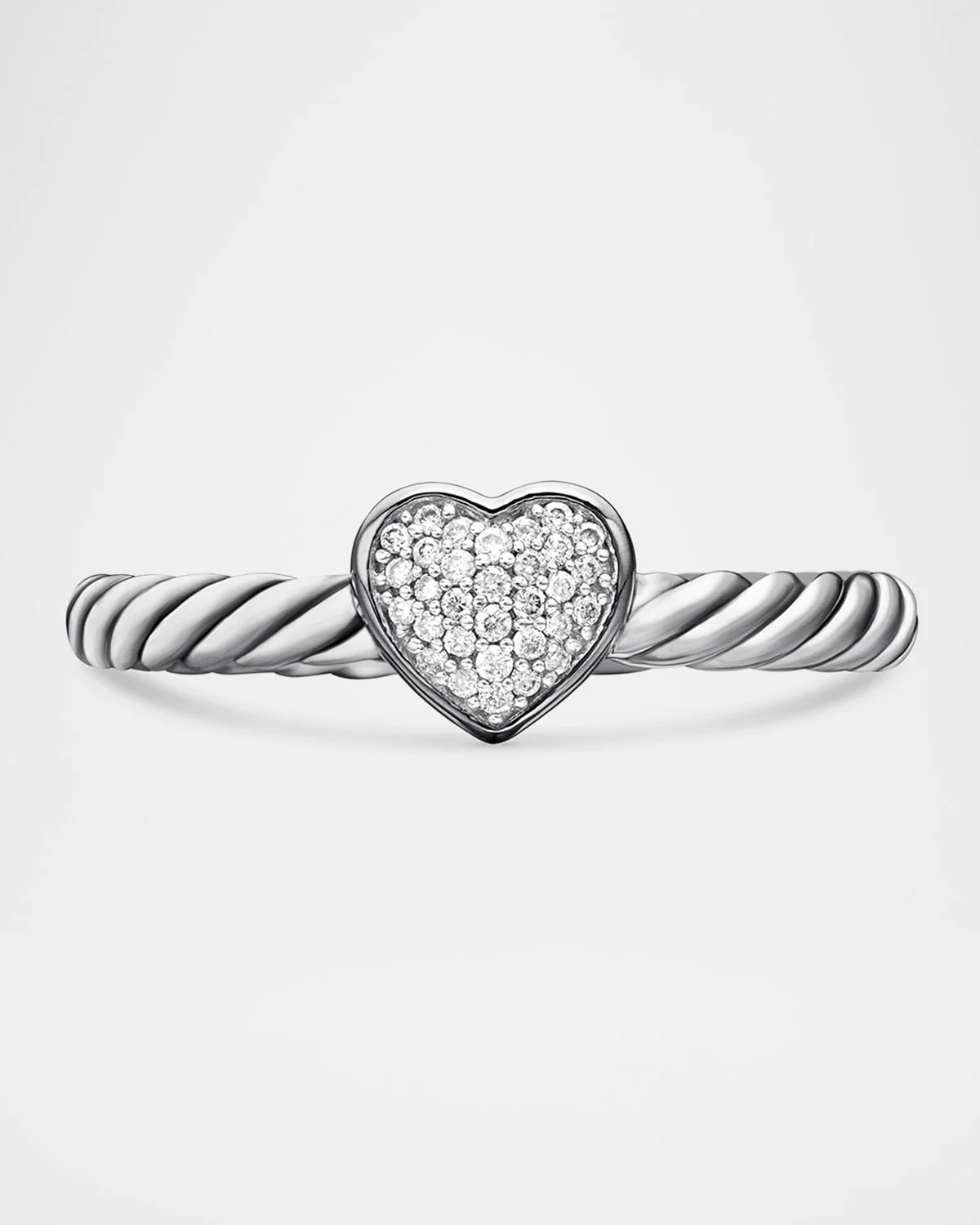 Petite Pave Heart Ring with Diamonds - 1