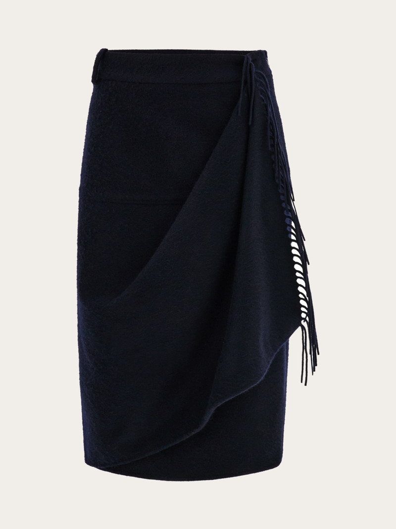 Wrap skirt with fringe detail 1