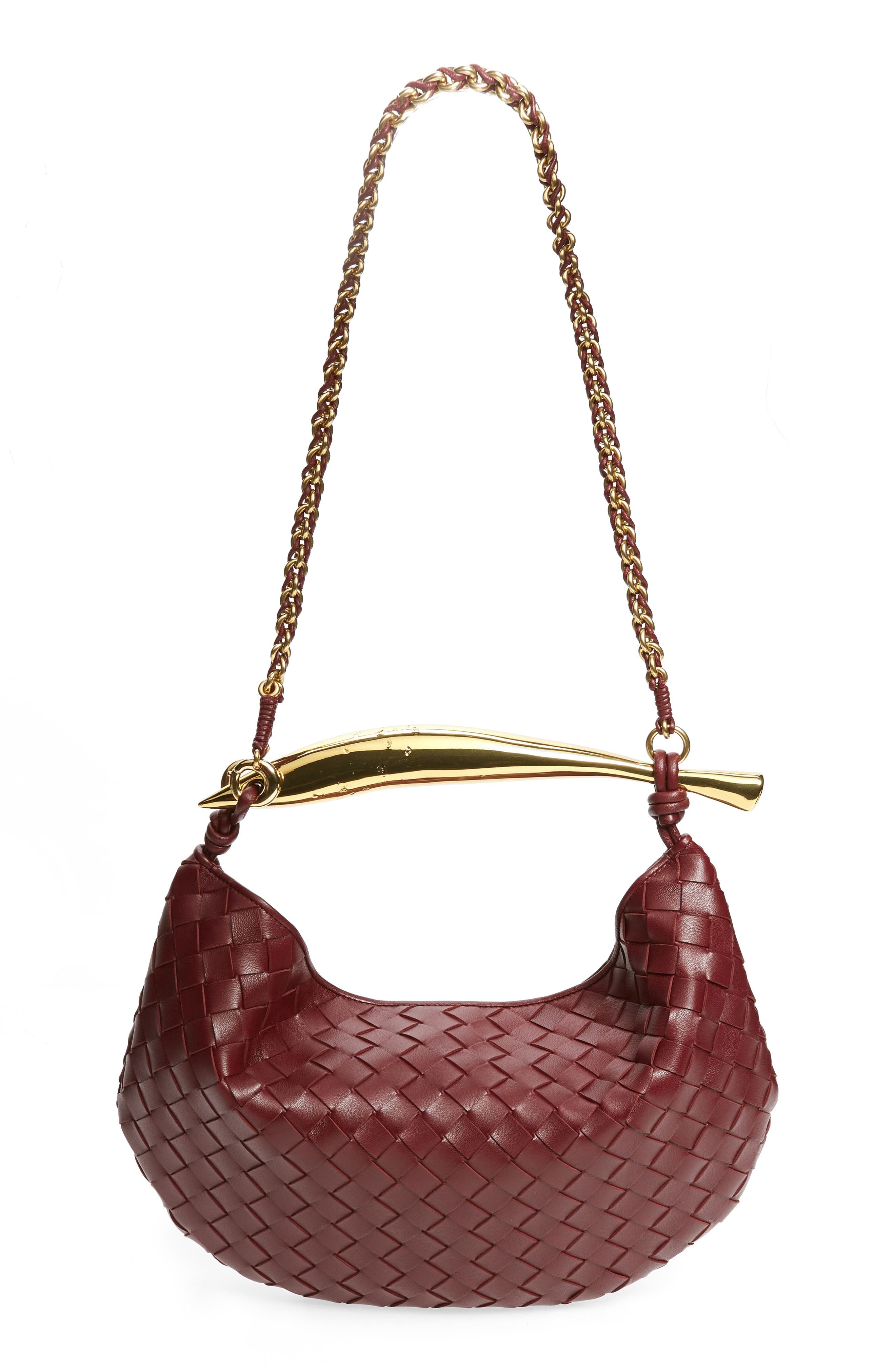 Bottega Veneta Small Sardine Intrecciato Leather Top Handle Bag in Barolo/Brass at Nordstrom - 4