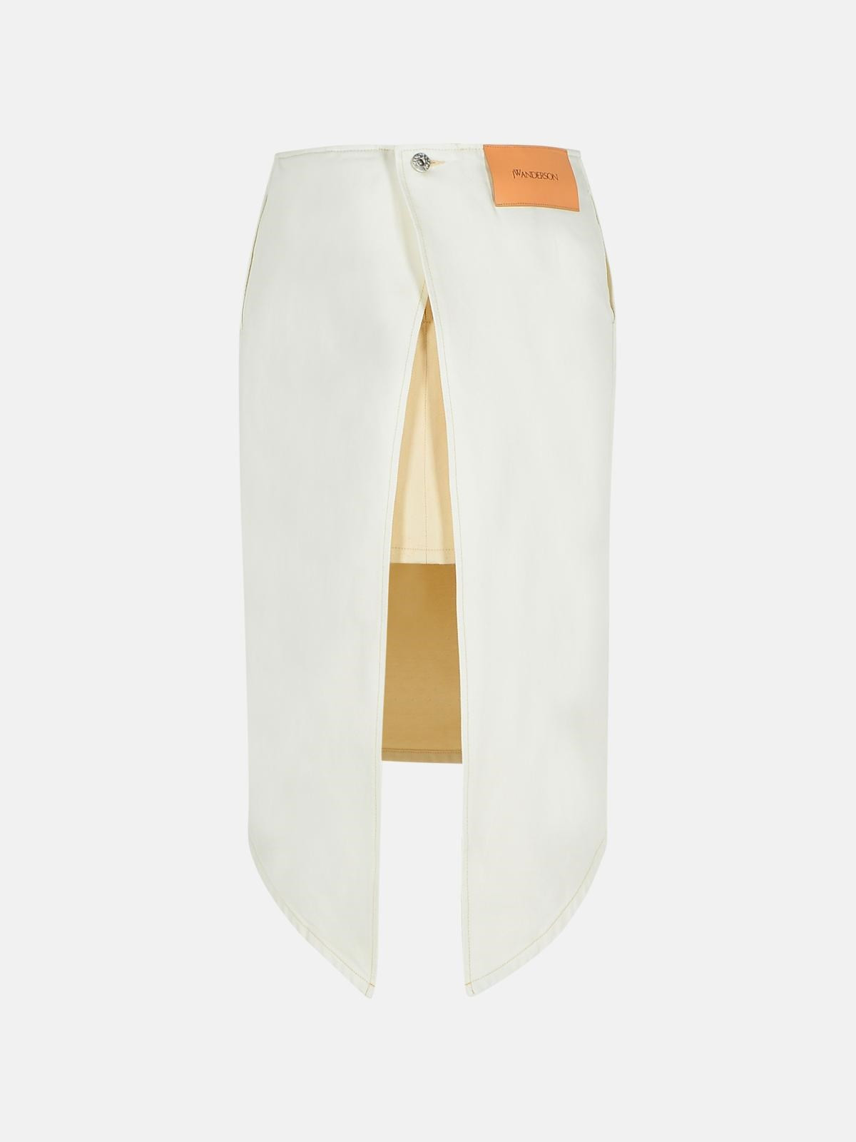 'LAYERED' WHITE COTTON SKIRT - 3