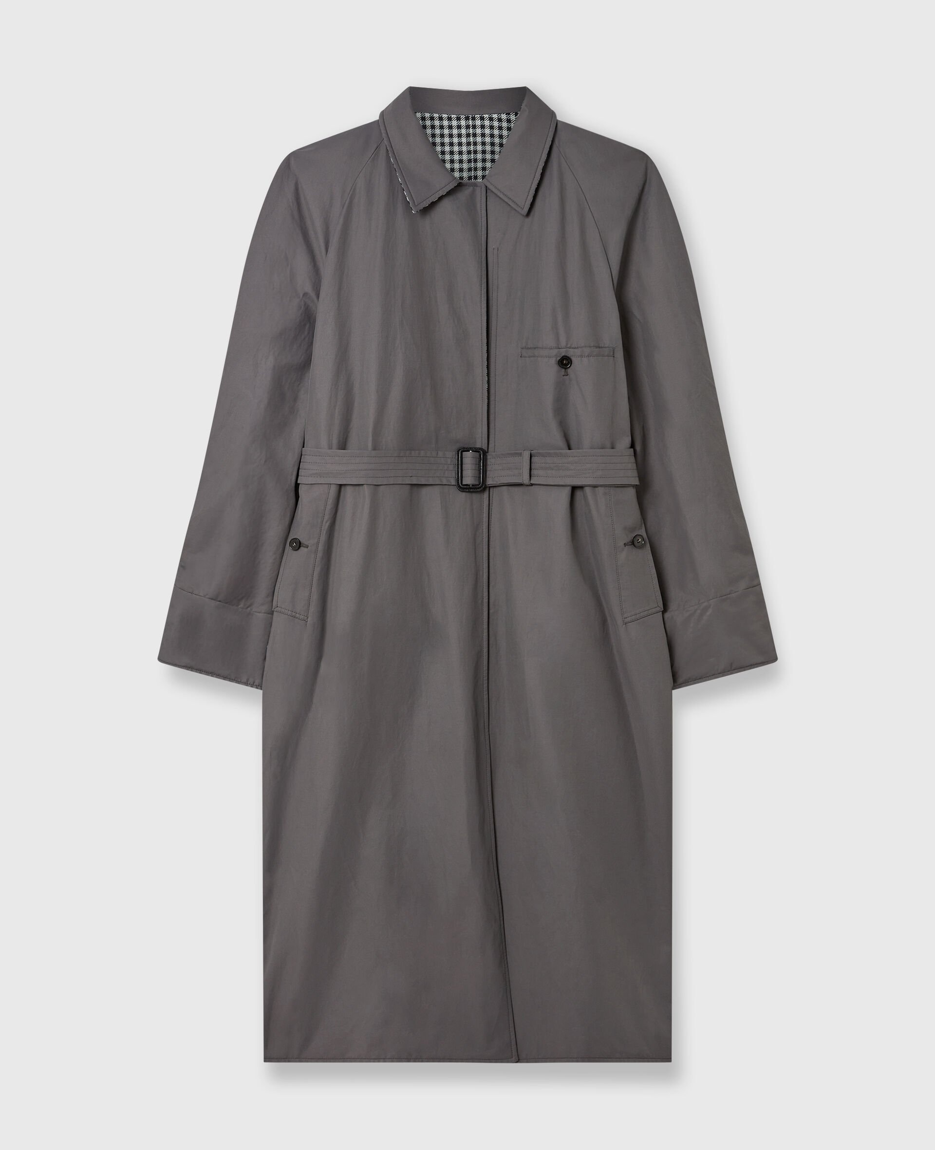 Stella McCartney Oversized Check Belted Trench Coat | REVERSIBLE