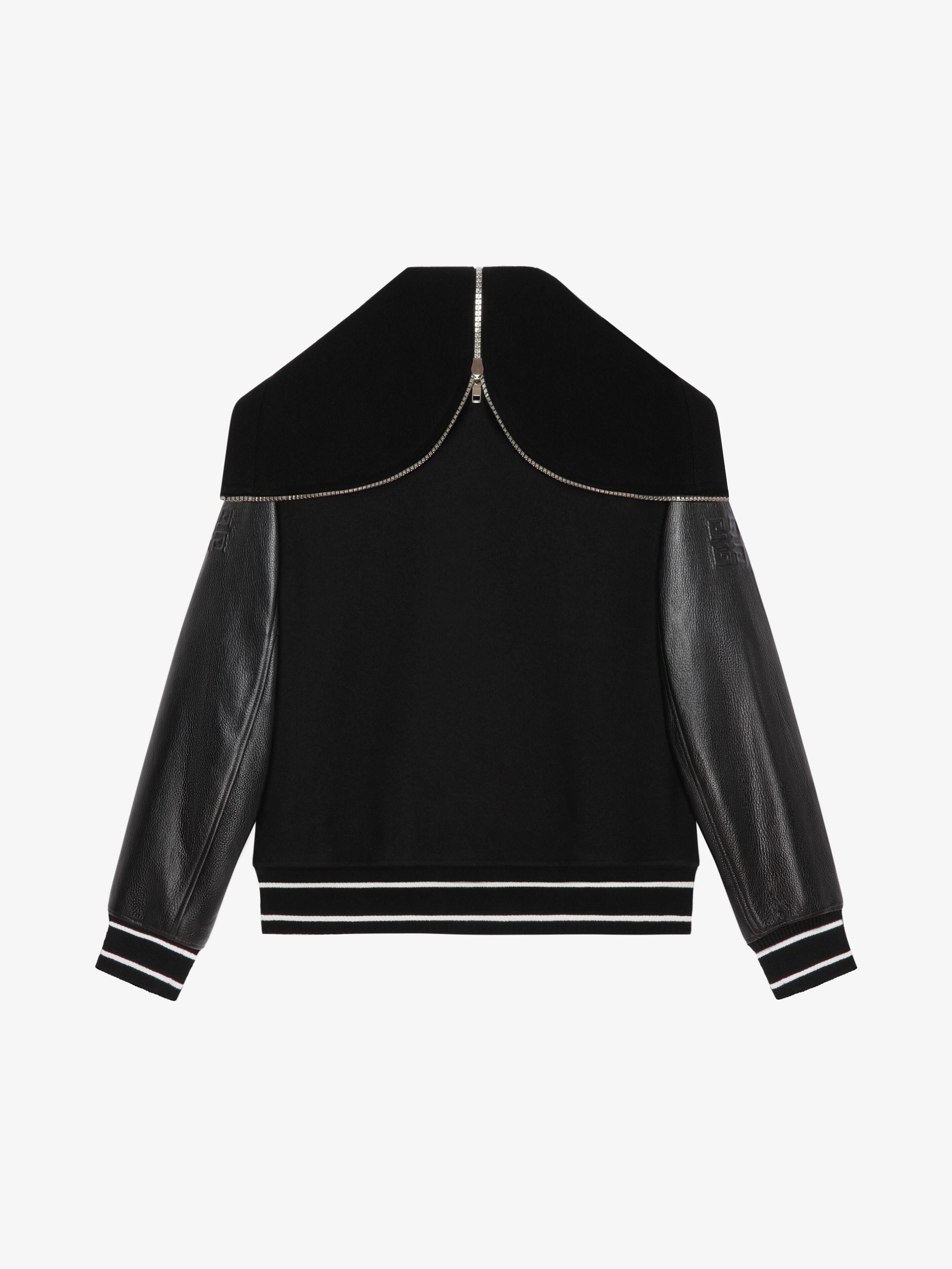 Givenchy GIVENCHY HOODED VARSITY JACKET IN WOOL AND LEATHER