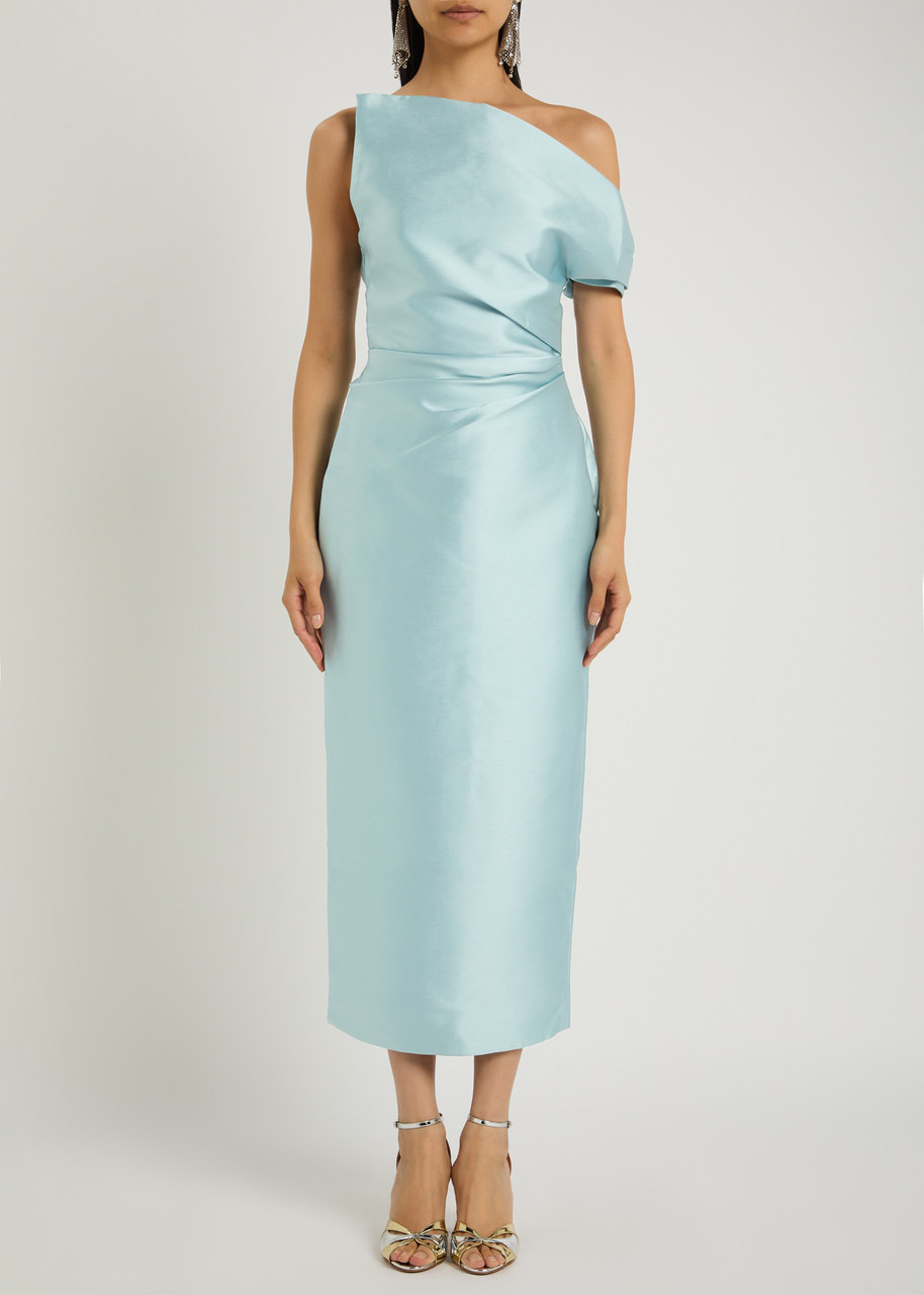 Solace London Ellison One-shoulder Faille Midi Dress - 2