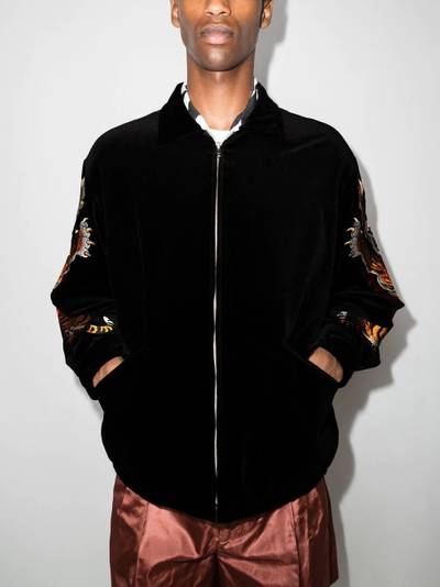 WACKO MARIA x Tim Lehi tiger-embroidered bomber jacket outlook