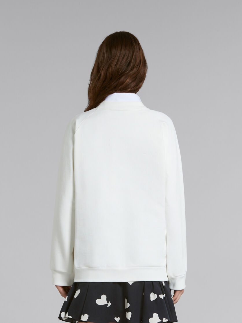 WHITE BIO COTTON SWEATSHIRT WITH MARNI LOGO - 3