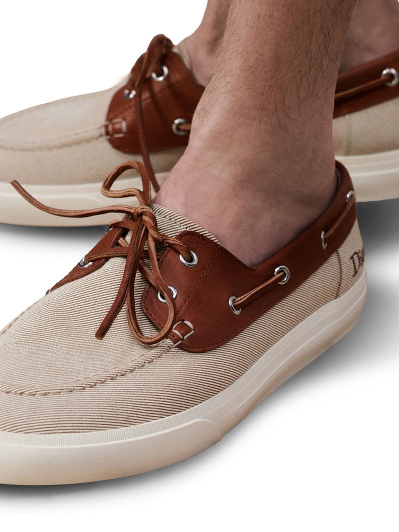 DIORIVIERA CHESTER BOAT SHOES IN COTTON CANVAS AND CALFSKIN 3