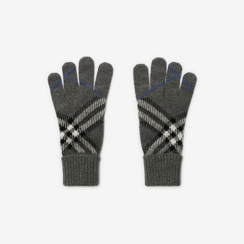 Check Cashmere Blend Gloves 1