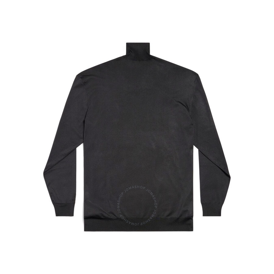 Balenciaga Men's Black BB Oversized High-Neck Sweater, Brand Size 1 (Small) - 3