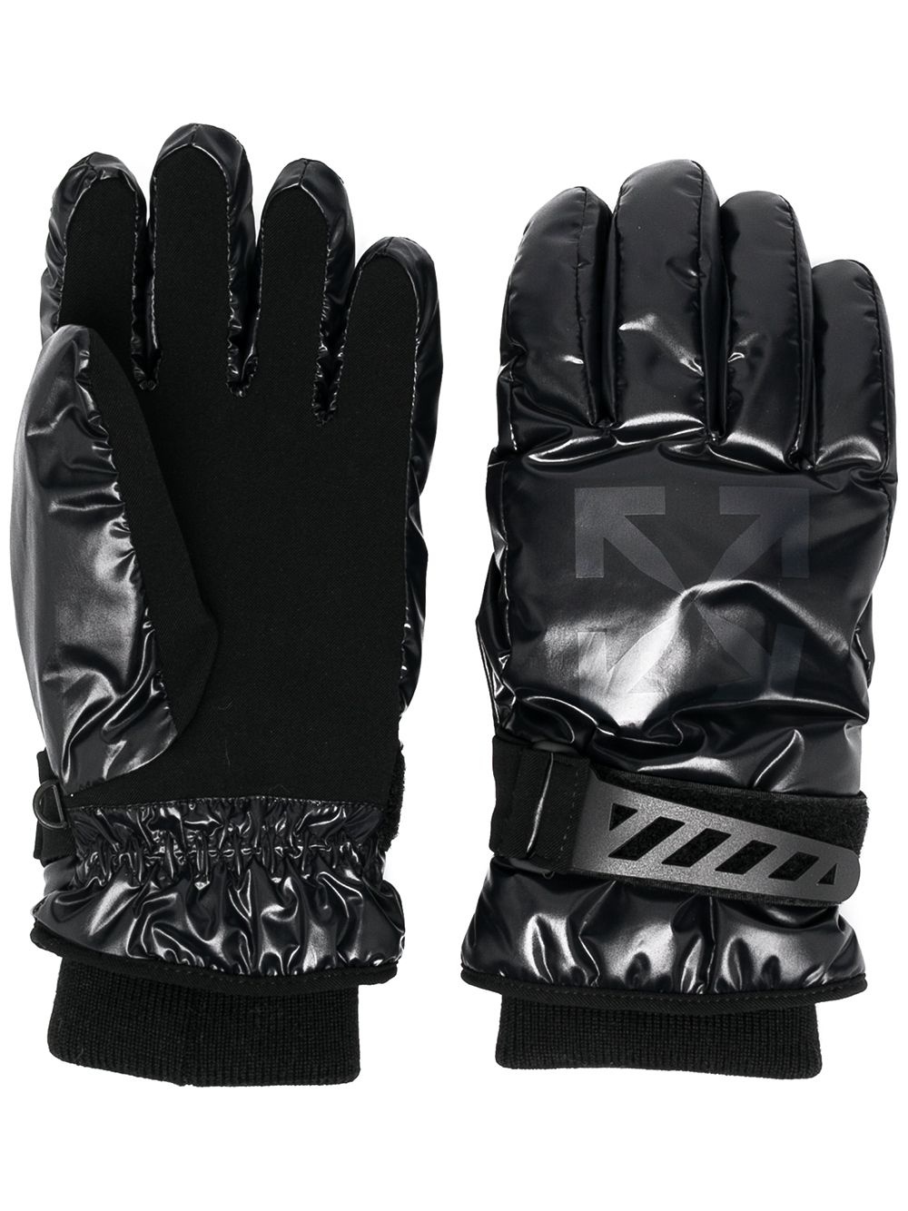 logo print gloves - 1