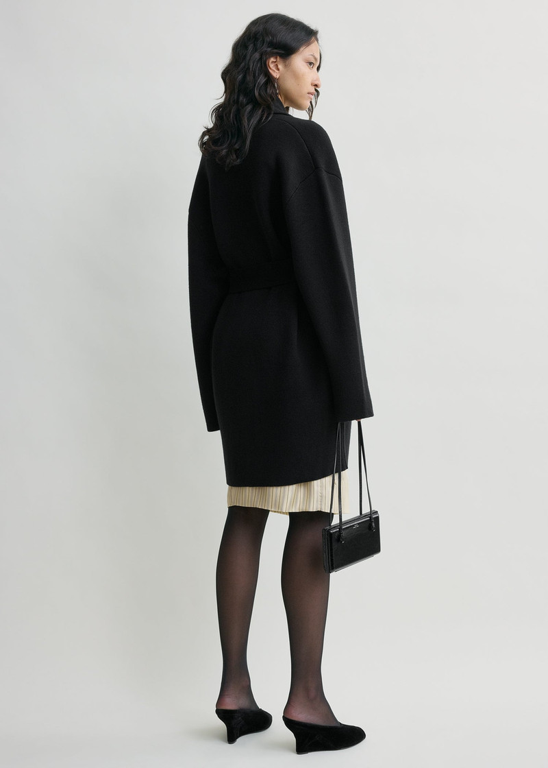 Shawl-lapel robe black 4