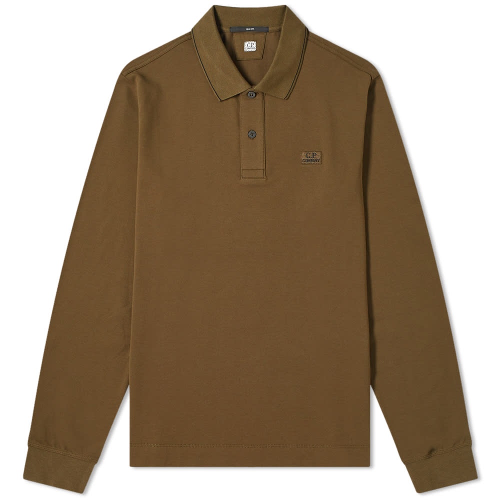 C.P. Company Long Sleeve Patch Logo Polo - 1