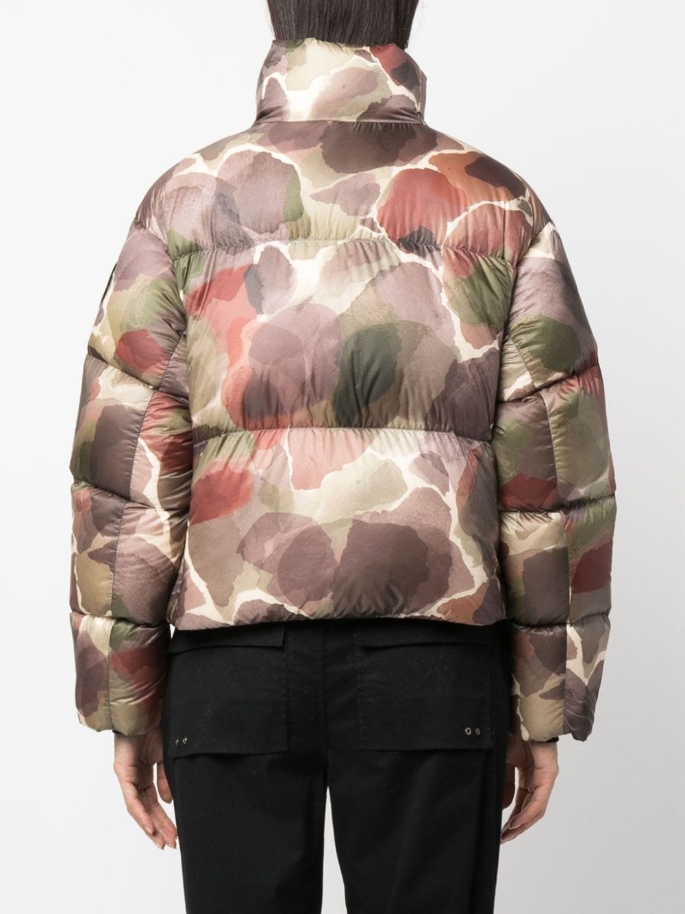 botanical-print padded jacket - 4