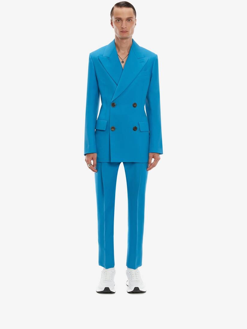 Wool Mohair Cigarette Trousers in Blue - 2