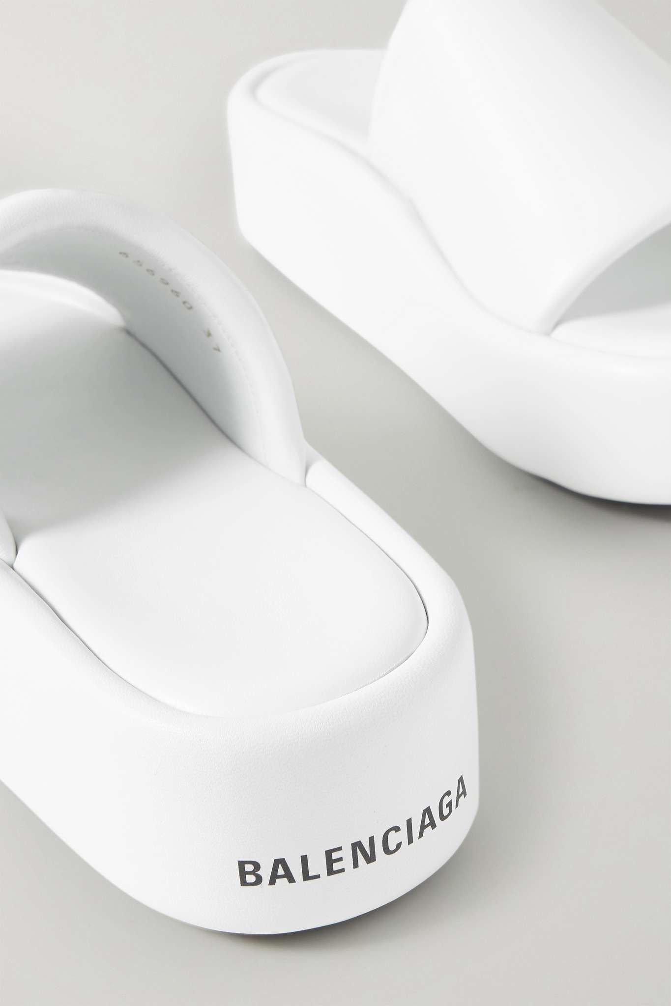 Rise leather platform slides - 4