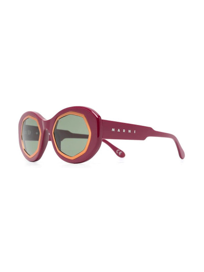 Marni logo-stamp round-frame sunglasses outlook