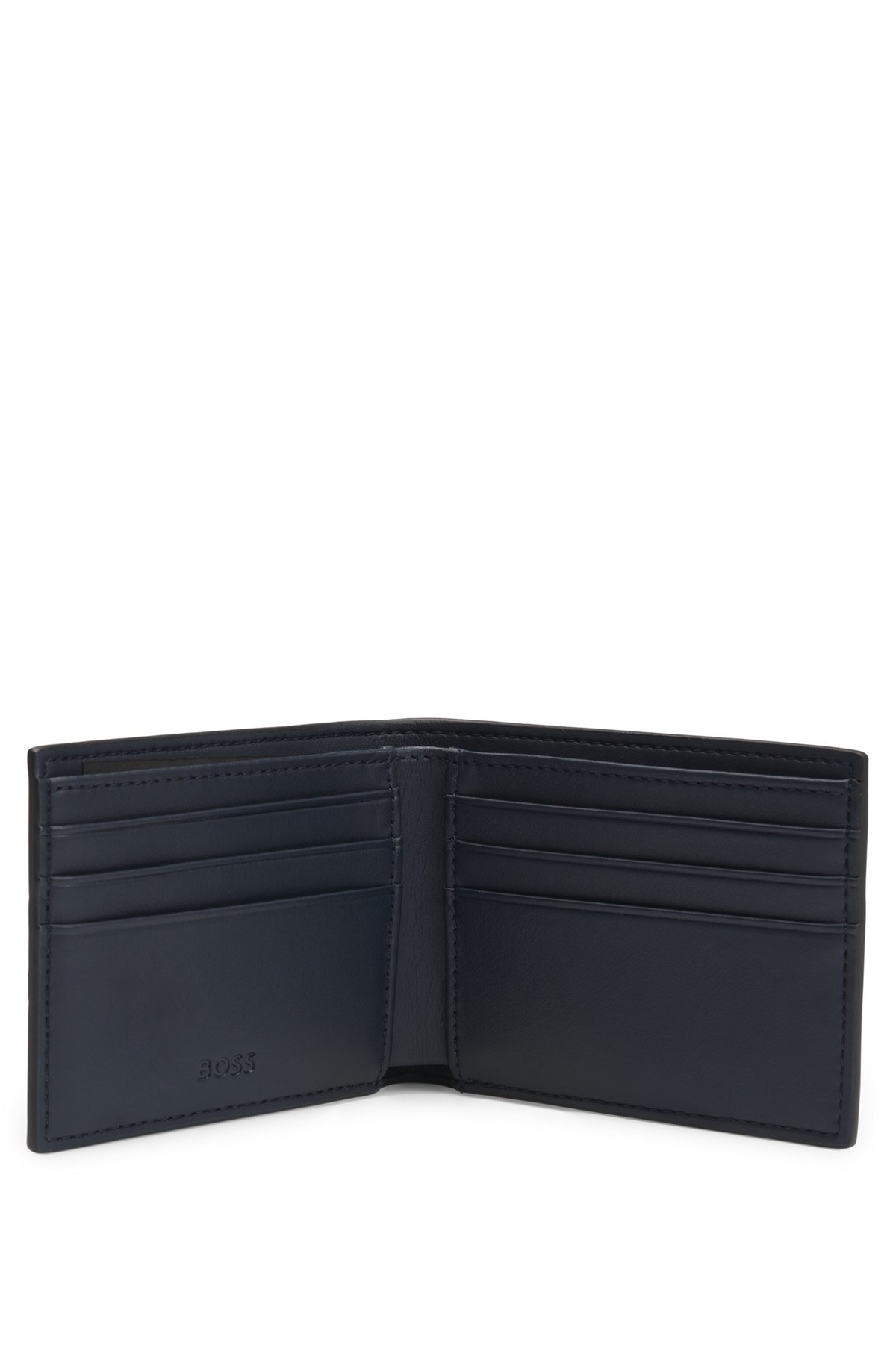 FAUX-LEATHER FOLDING WALLET WITH TEXTURED TRIM - 2