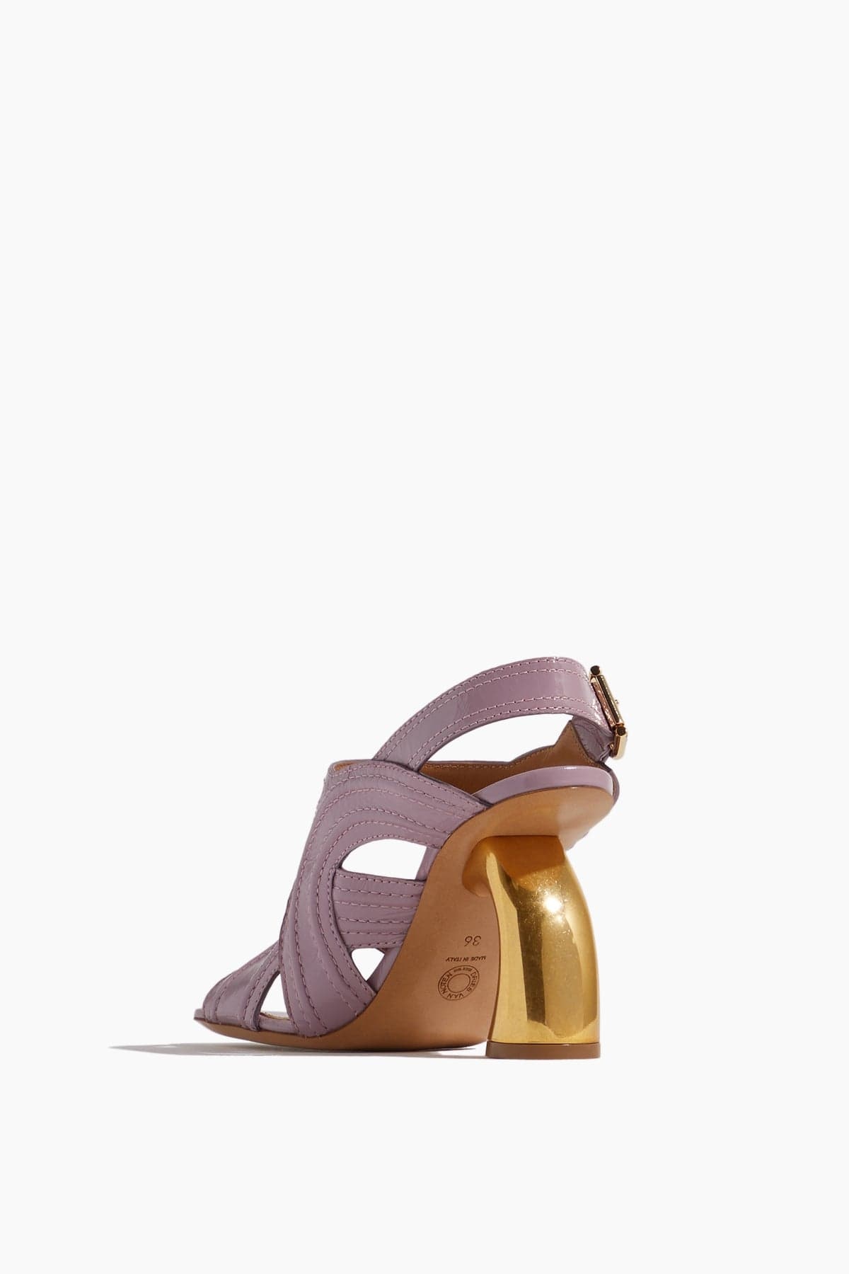 High Heel Sandal with Gold Heel in Lilac - 3