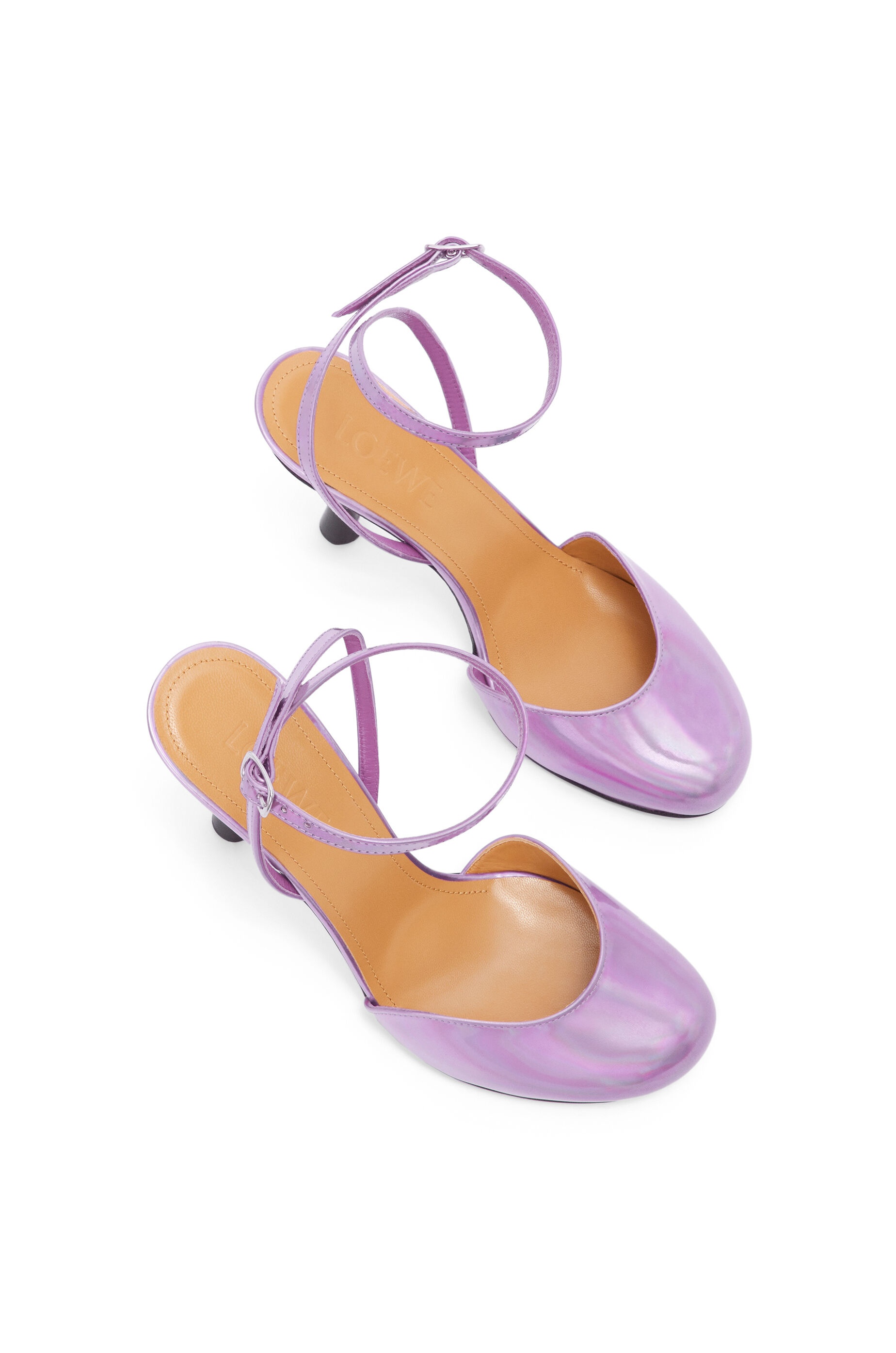 Ankle strap pump in metallic calfskin - 3