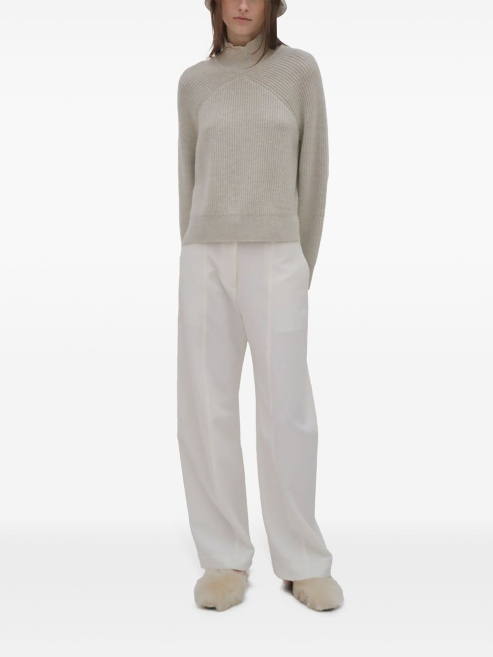 panelled ribbed jumper - 2